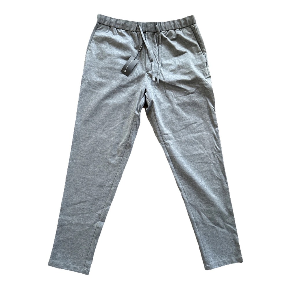 Knot Standard Pants Men 32x28 Stretch Chino Gray Elastic Waist Drawstring NWT